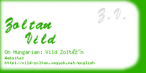 zoltan vild business card